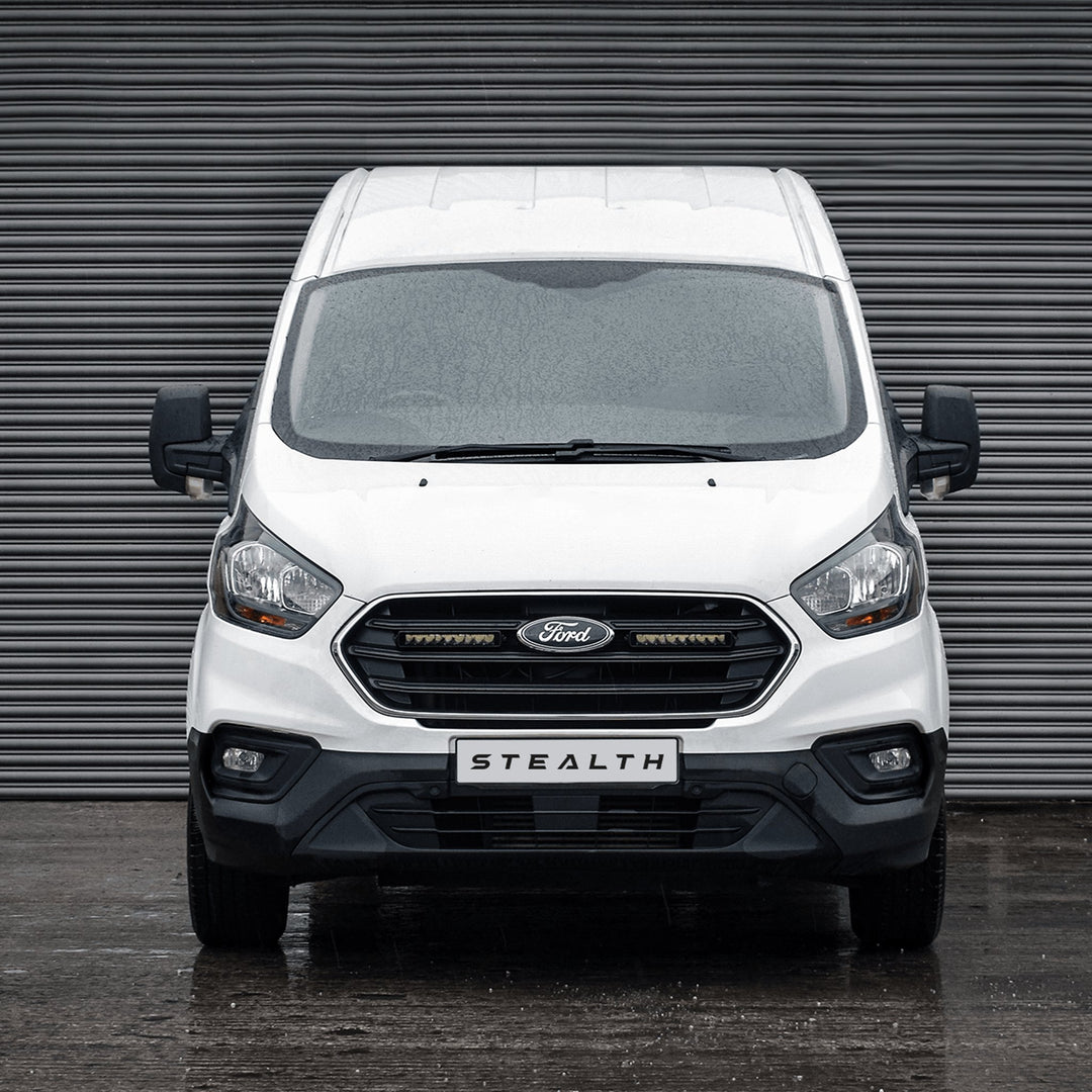 Stealth Ford Transit Custom 2019-2023 Twin 10″ Flashing Luminous LED Integration Grille Kit – 7,560 Lumens