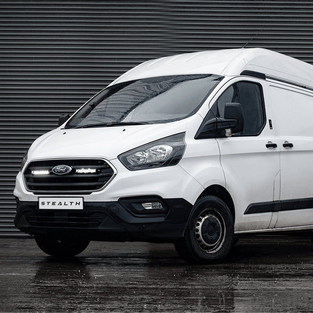 Stealth Ford Transit Custom 2019-2023 Twin 10″ Flashing Luminous LED Integration Grille Kit – 7,560 Lumens