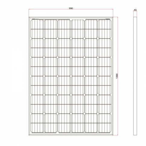 250W 12V ridgid campervan solar panel with 5m cable