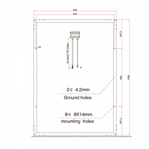 250W 12V ridgid campervan solar panel with 5m cable