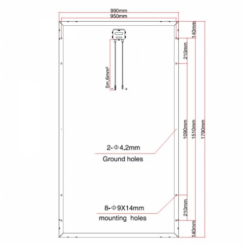 320W 12V ridgid campervan solar panel with 5m cable