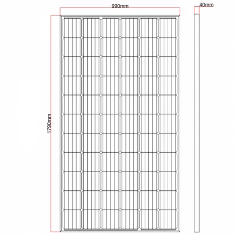 320W 12V ridgid campervan solar panel with 5m cable