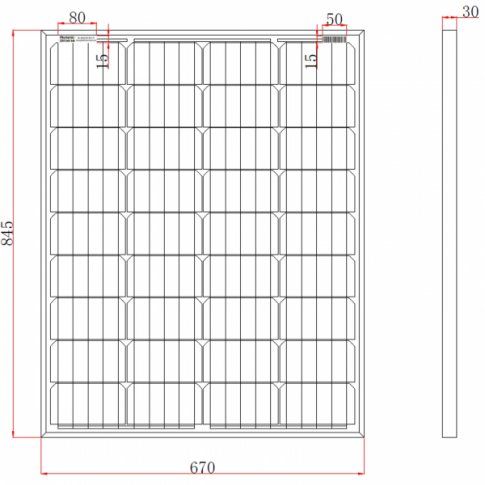 100W 12V ridgid campervan solar panel with 5m cable