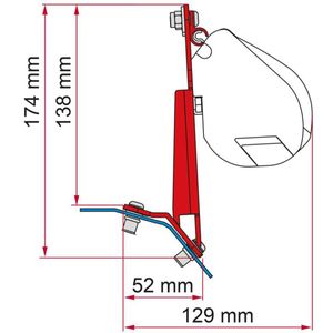 Fiamma Awning Bracket Kit for Ford Custom Lift Roof - Deep Black