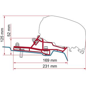 Fiamma F80s Bracket Kit for Ford Transit H2-L2 Vehicles