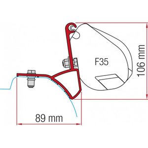 Fiamma Kit for Renault Trafic 2015 (2x 12cm Brackets)