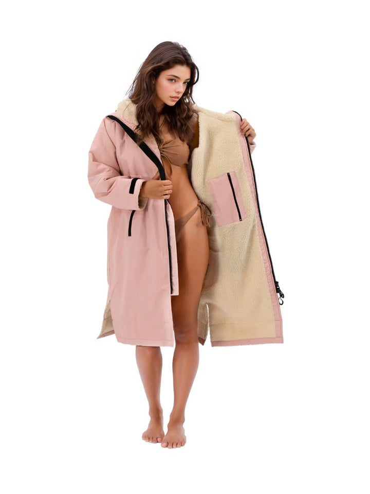Adult Waterproof changing robe blush pink