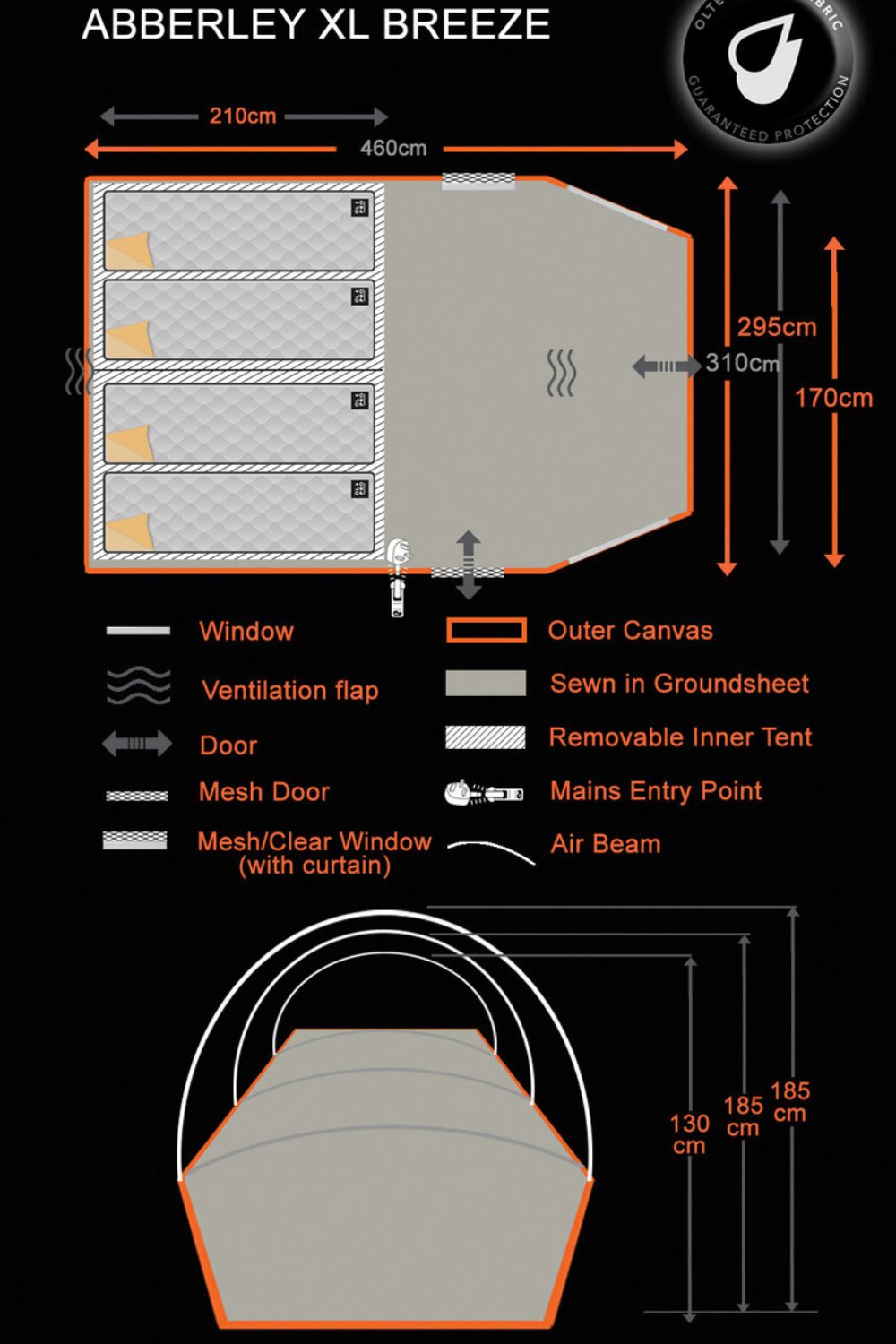 Abberley Xl Breeze 4 Berth Inflatable Tent