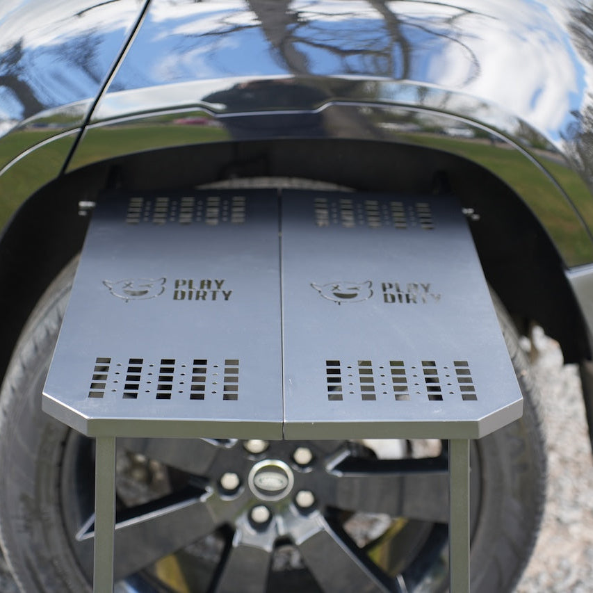 tyre mounted camping table