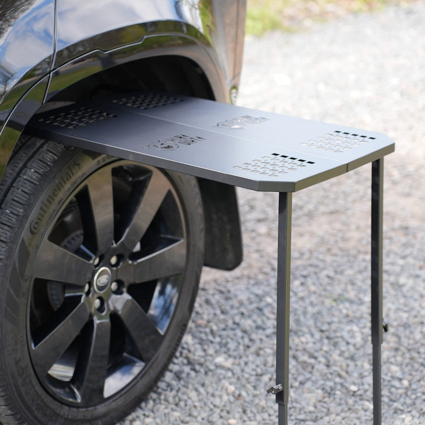 tyre mounted camping table