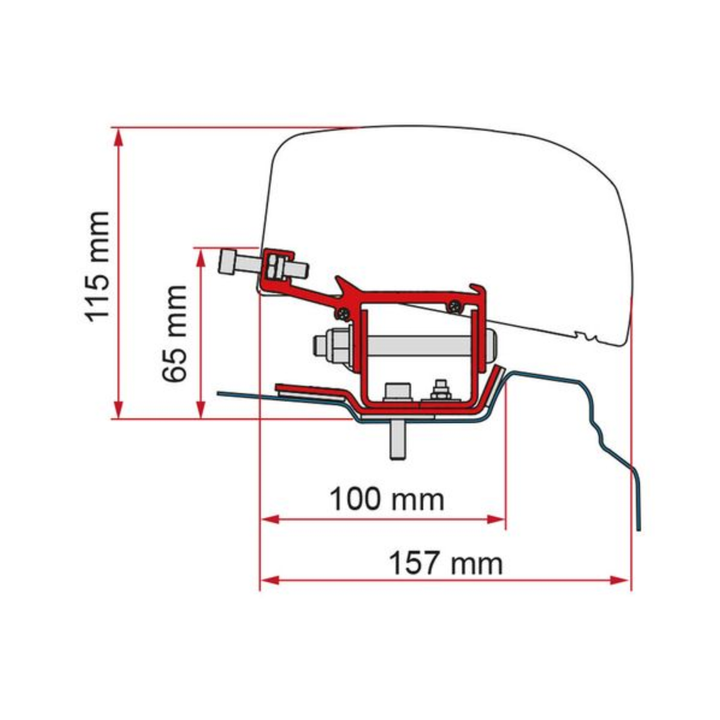 Bracket for Fiamma F40 - Renault Trafic (L1)