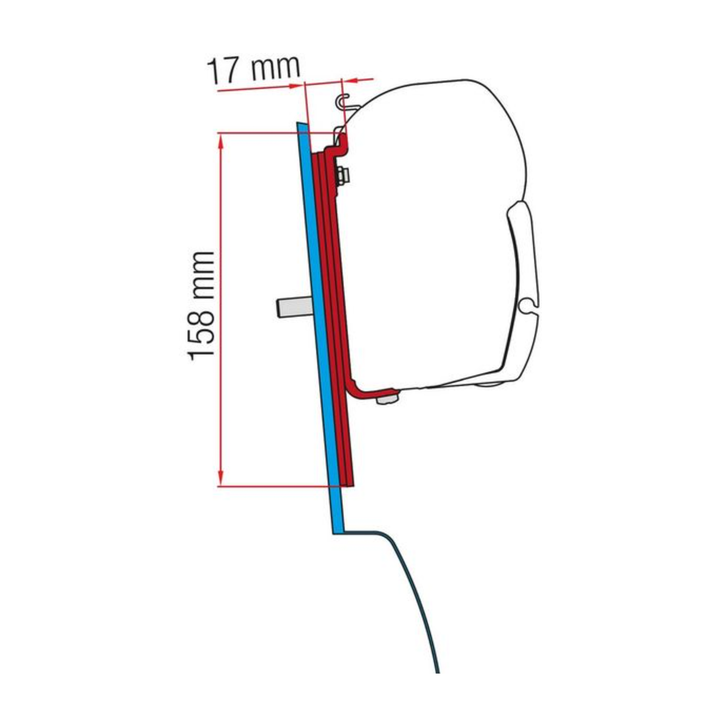 Bracket for Fiamma F43 & F45 - Ford Transit Custom Nugget (2x 12cm Brackets)