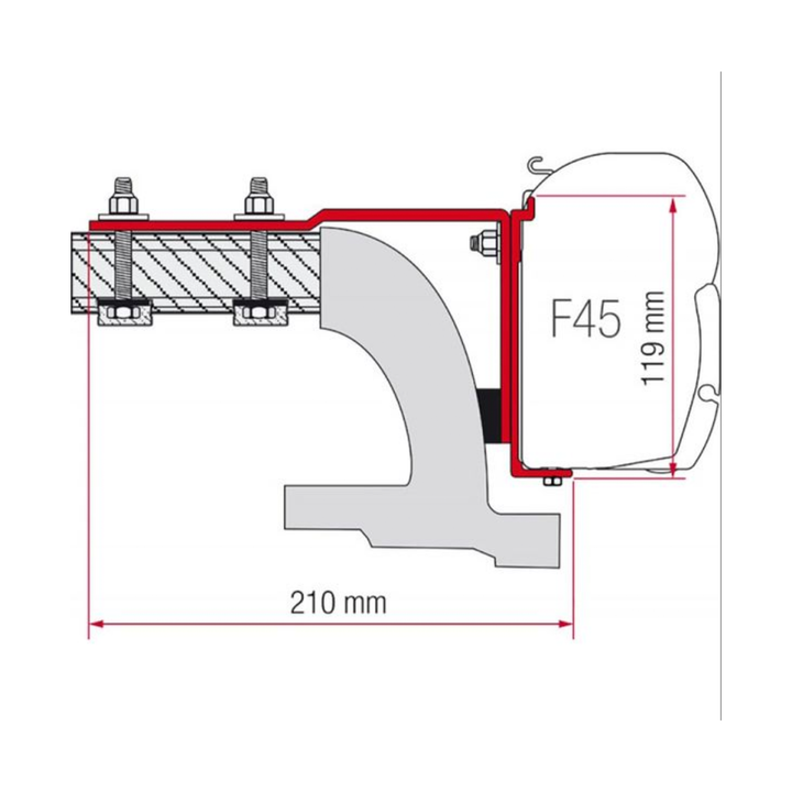 Bracket for Fiamma F45 - Mercedes Vito