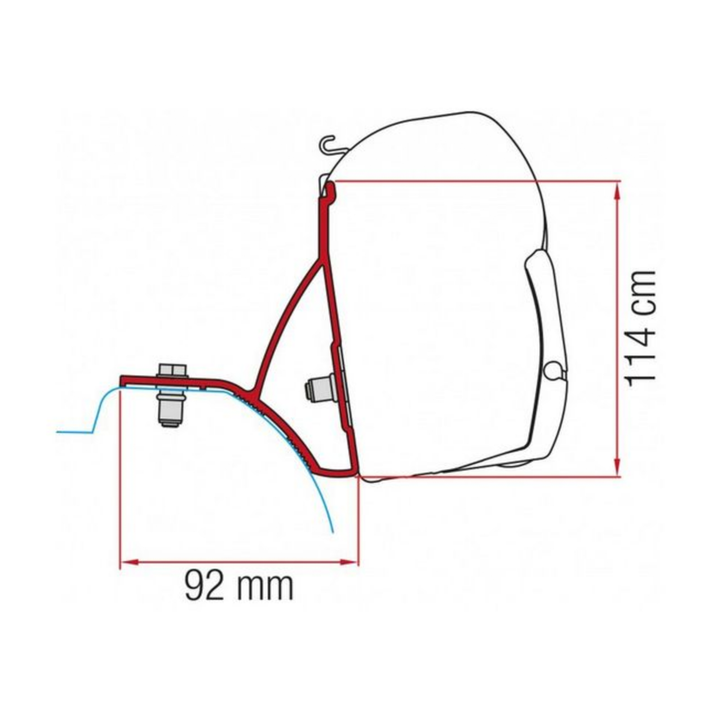 Bracket for Fiamma F45 - Renault Trafic 2015 (2x 16cm Brackets)