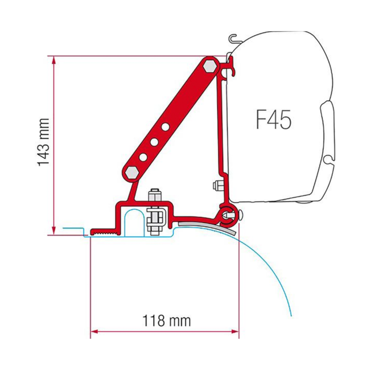 Bracket for Fiamma F45 - Ducato / Jumper / Boxer