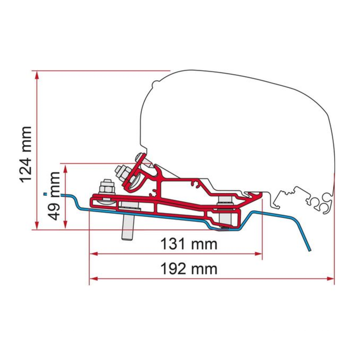 Bracket for Fiamma F80s - Ford Transit (H3-L3)