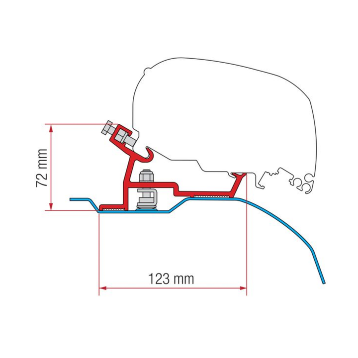 Bracket for Fiamma F80s - Ducato/Jumper/Boxer (H2-L2 & L3) 2006 On - F80S (Aluminium)