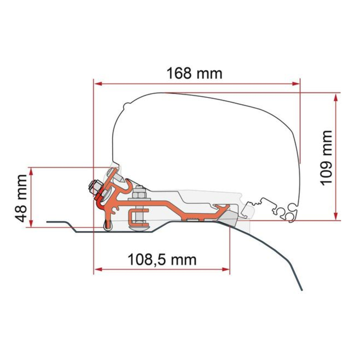 Bracket for Fiamma F80 - Ducato (H2-L2/L3) (2006 Onwards) (Low Profile)