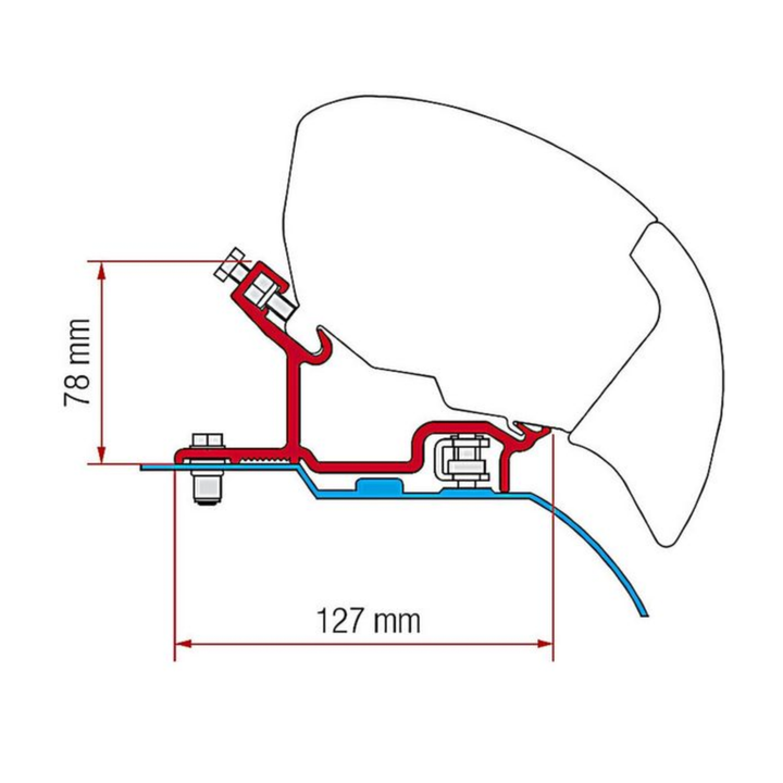 Bracket for Fiamma F65 & F80 - Ducato / Jumper / Boxer (H3) (2006 - Onwards)