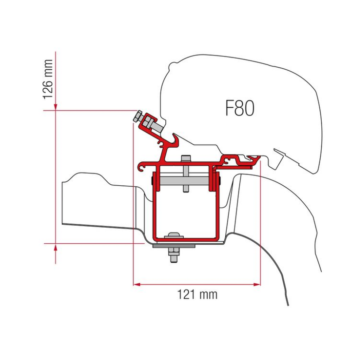 Bracket for Fiamma F65 & F80 - VW Crafter/MAN TGE (L3-H3) (No Roof Rail)