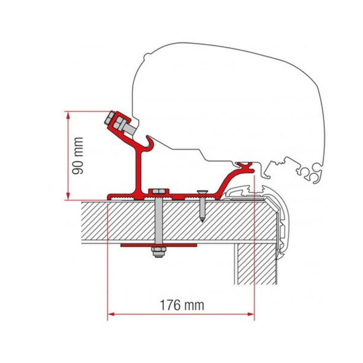 Bracket for Fiamma F65 & F80 - Carthago Malibu 490