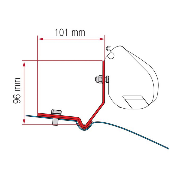 Bracket for Fiamma F35 - VW Caddy Maxi