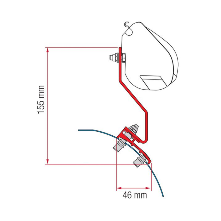 Bracket for Fiamma F35 - VW Caddy Maxi (Lift Roof)