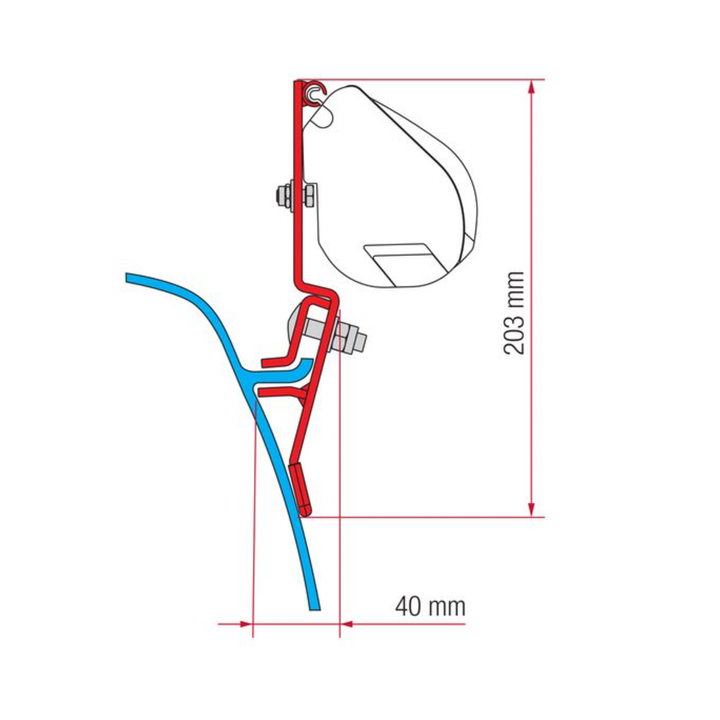 Bracket for Fiamma F35 - VW T3 (Lift Roof)