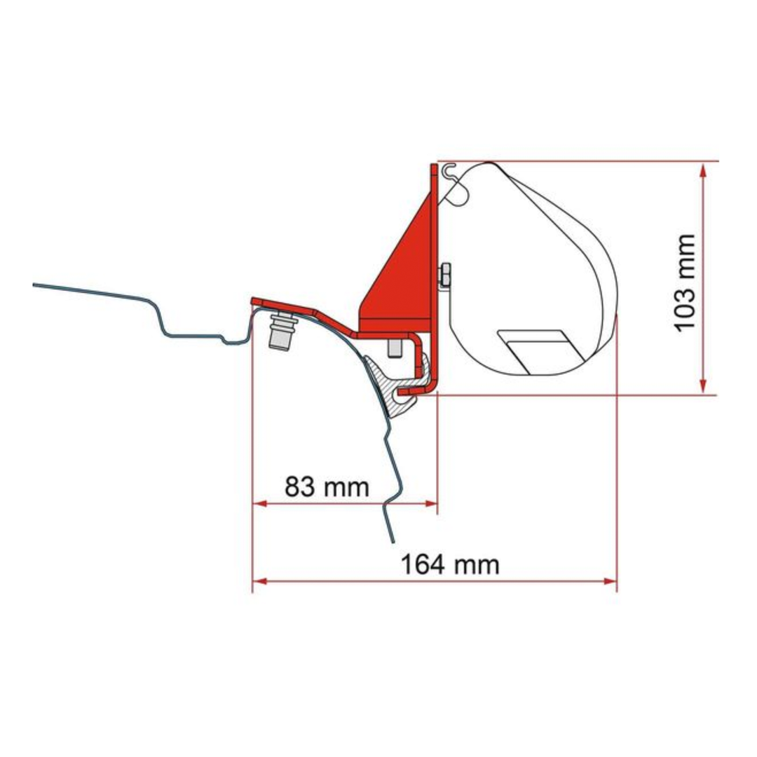 Bracket for Fiamma F35 - VW T5/T6 (Reimo Rail)