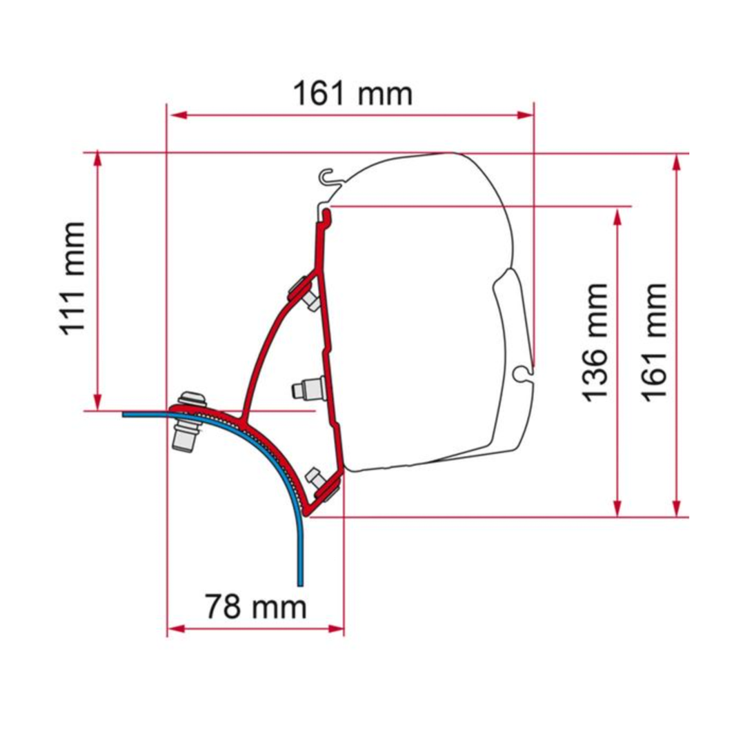 Bracket for Fiamma F45 - VW T5/T6 (Lift Roof)