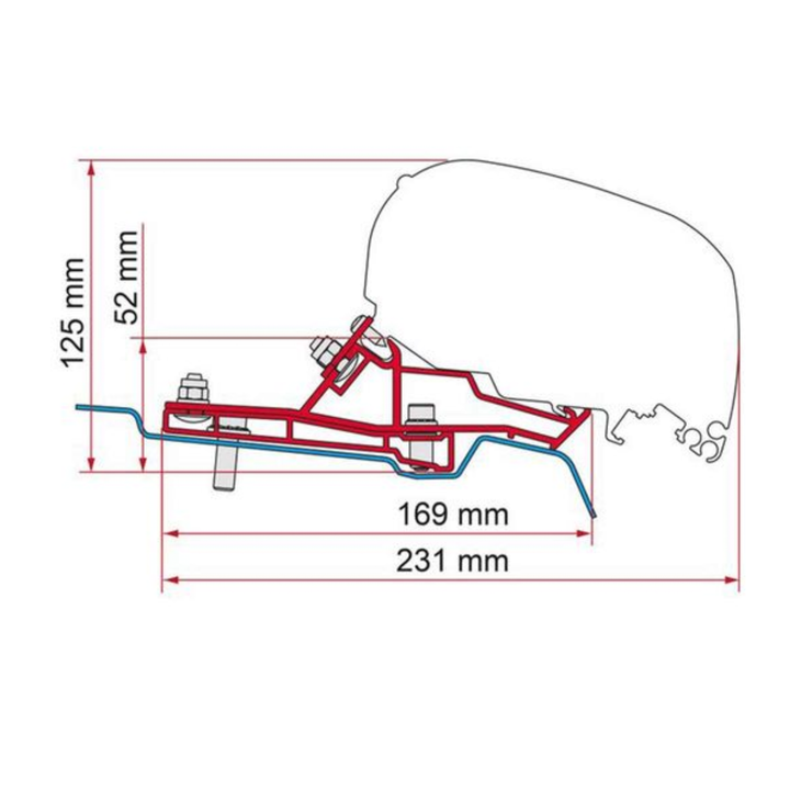 Bracket for Fiamma F80 - Ford Transit (RHD H2-L2 290)