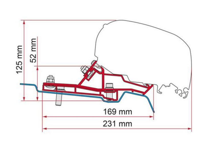 Bracket for Fiamma F80 - Ford Transit (RHD H2-L3 340)