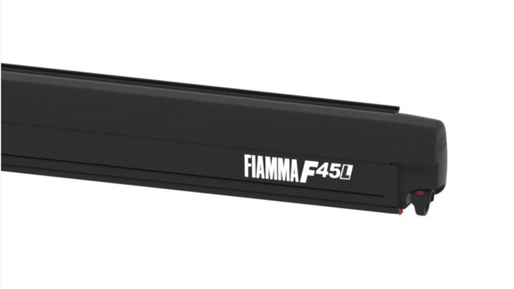 Fiamma F45L 500 Awning - Deep Black with Royal Grey Fabric - Play Dirty™ Outdoor + Camping Gear