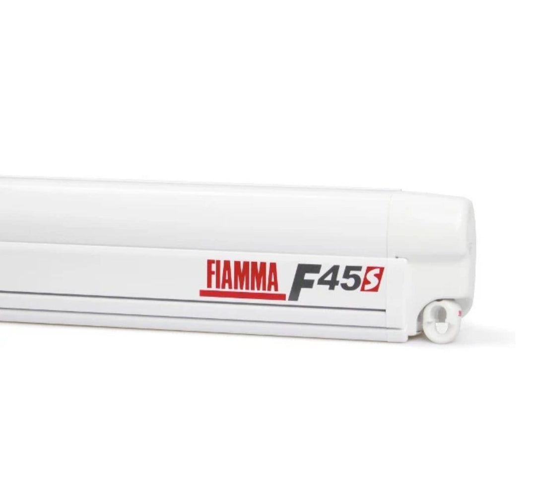 Fiamma F45S 375 Awning - Polar White with Royal Grey Fabric