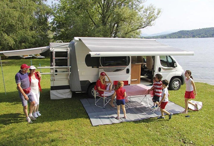 Fiamma F65 Eagle 320 Awning - Polar White with Royal Grey Fabric - Play Dirty™ Outdoor + Camping Gear