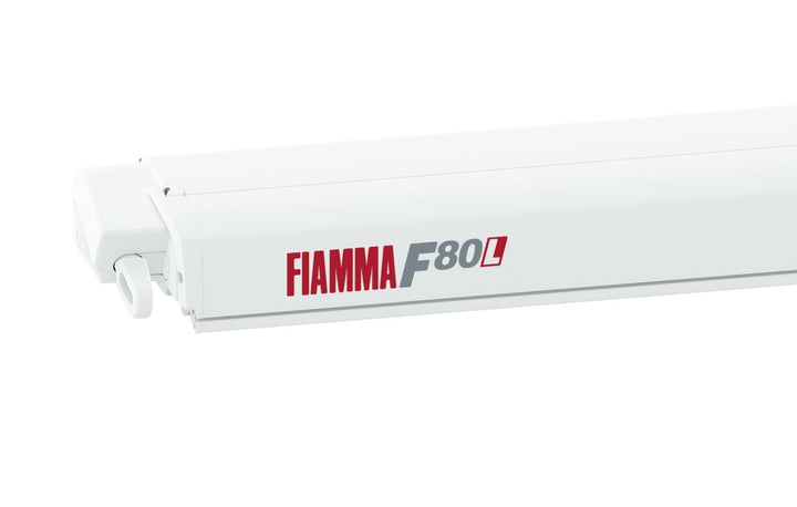 Fiamma F80L 500 Awning - Polar White with Royal Blue Fabric