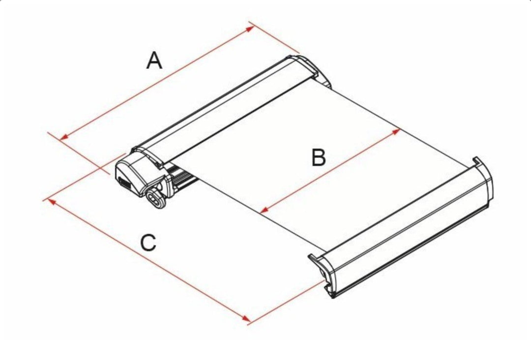 Fiamma F80L 500 Awning - Polar White with Royal Grey Fabric