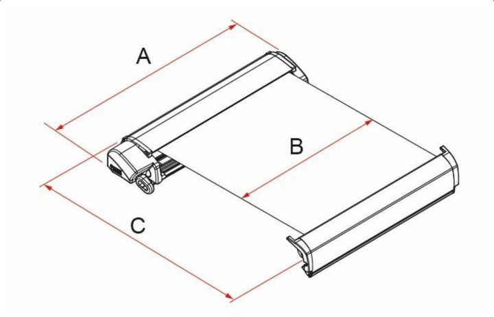 Fiamma F80L 500 Awning - Polar White with Royal Grey Fabric