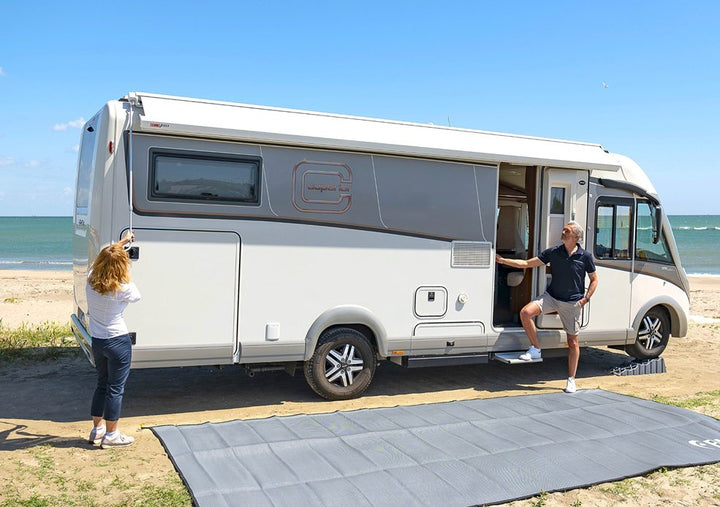 Fiamma F80L 500 Awning - Polar White with Royal Grey Fabric
