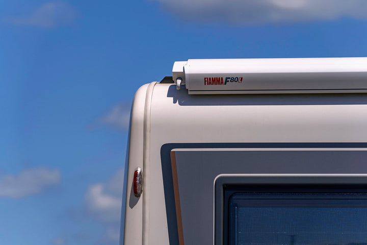 Fiamma F80L 500 Awning - Polar White with Royal Grey Fabric