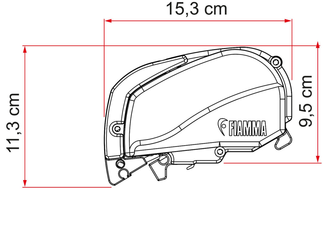 Fiamma F80S 370 Awning - Deep Black with Royal Grey Fabric