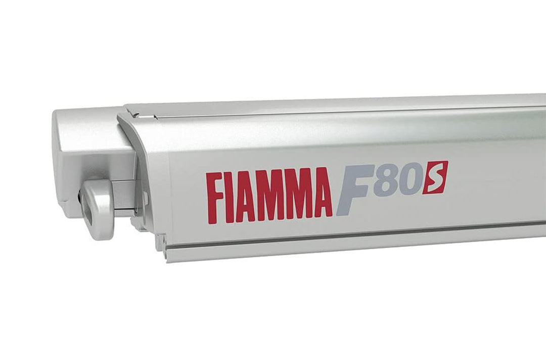 Fiamma F80S 370 Awning - Titanium with Royal Blue Fabric