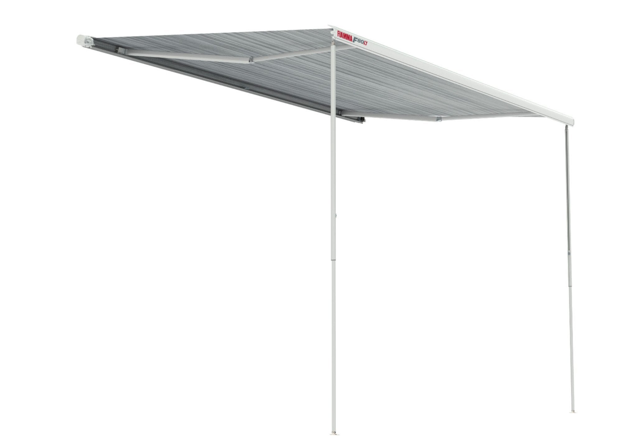 Fiamma F80S 320 Awning - Titanium with Royal Blue Fabric