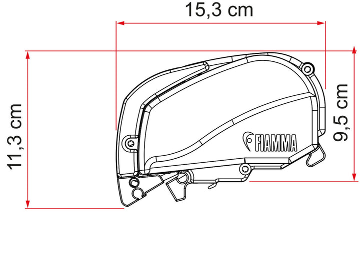 Fiamma F80S 290 Awning - Polar White with Royal Grey Fabric