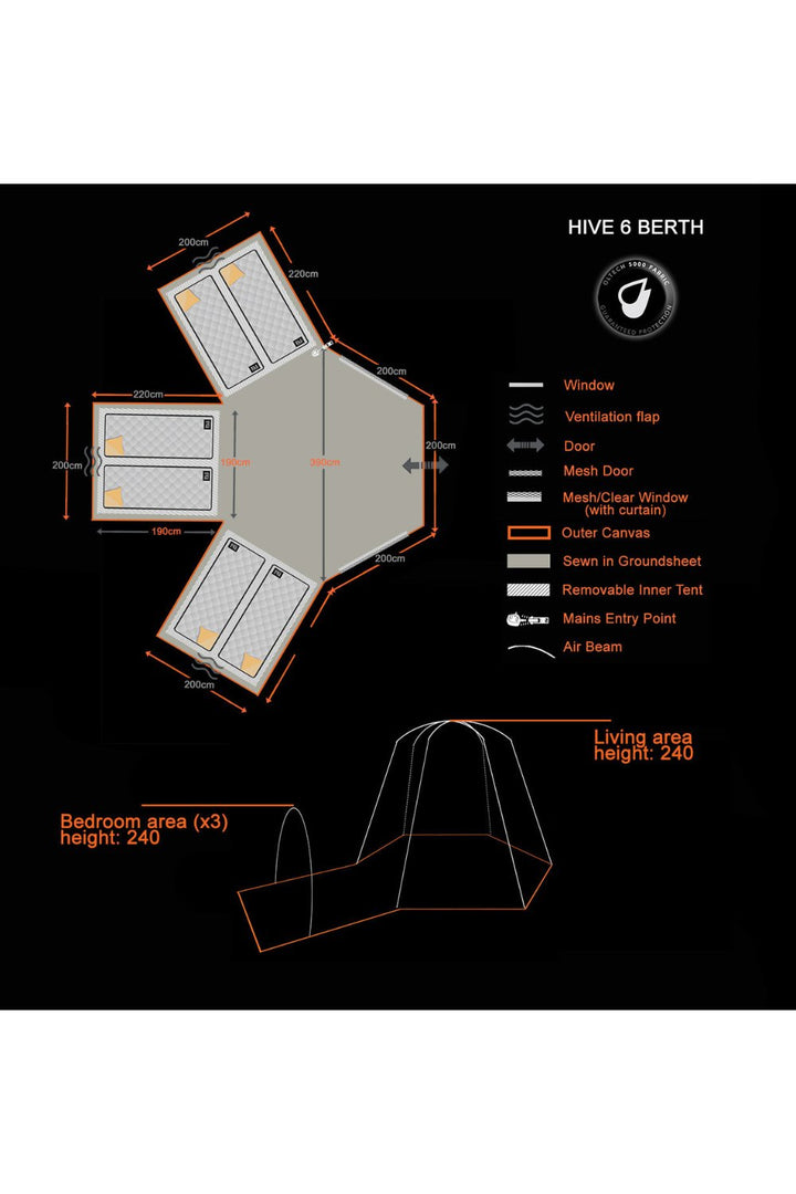 Hive 6 Berth Poled Tent