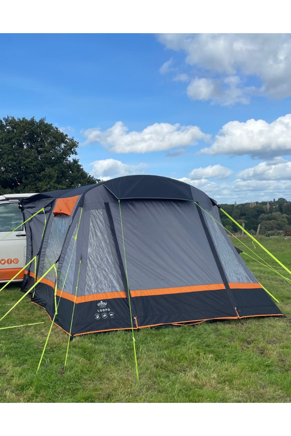 Loopo Breeze v2 Inflatable Campervan Awning - Charcoal & Orange