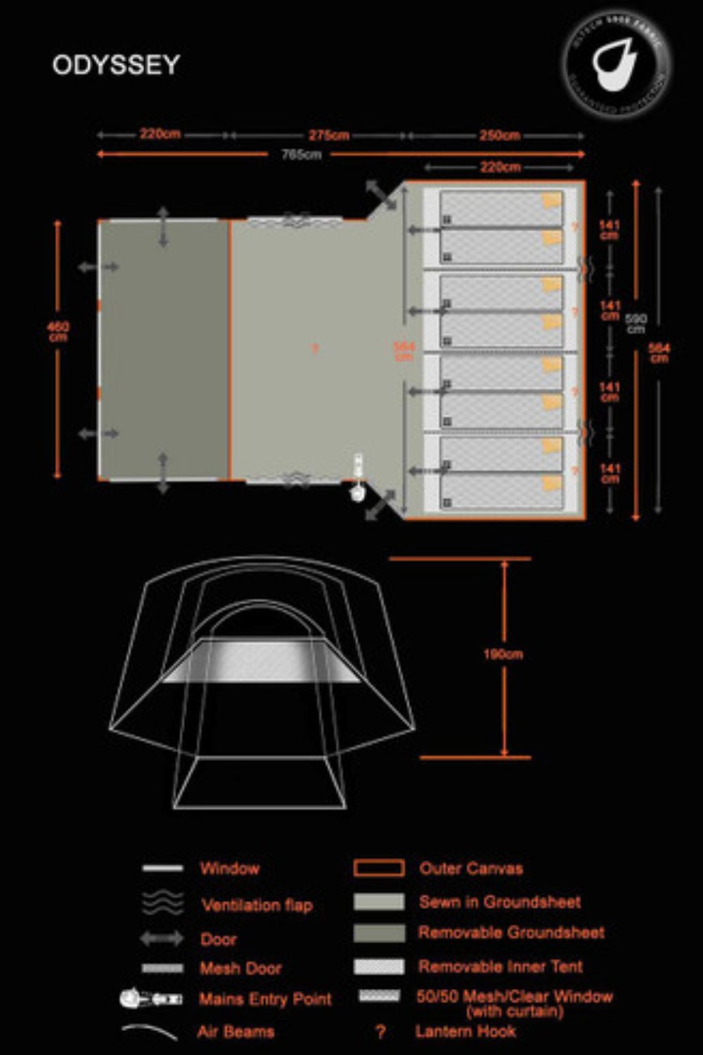 Odyssey Breeze Inflatable 8 Berth Tent