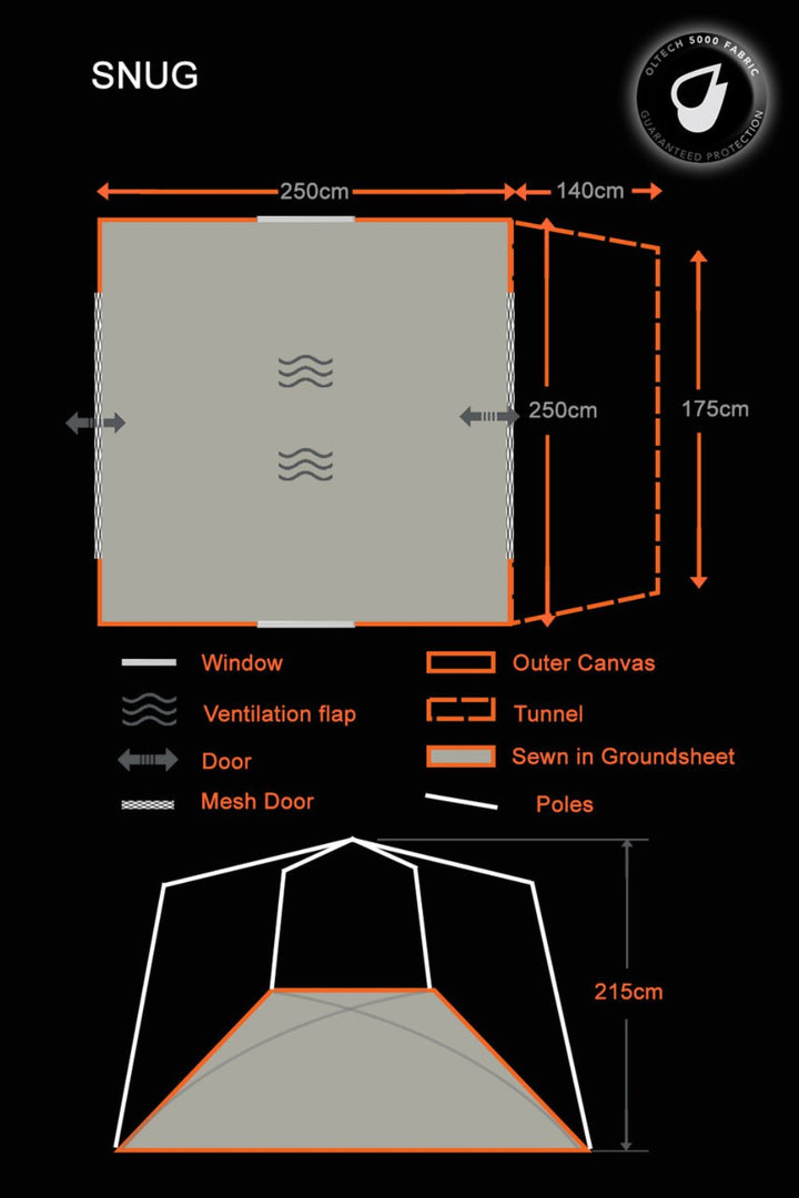 Snug Tailgate Poled Awning