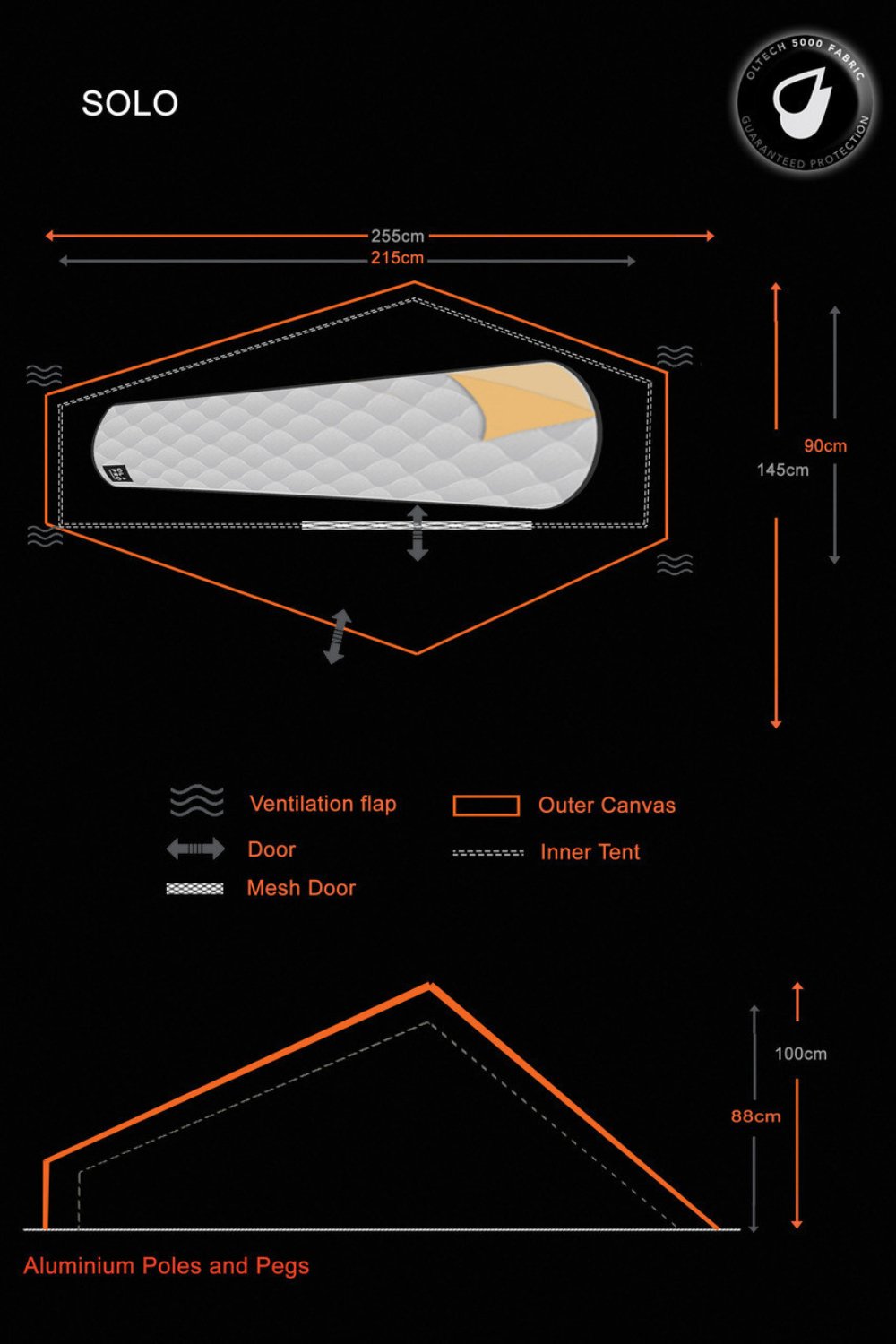 Solo - Lightweight 1 Person Tent (Ripstop)