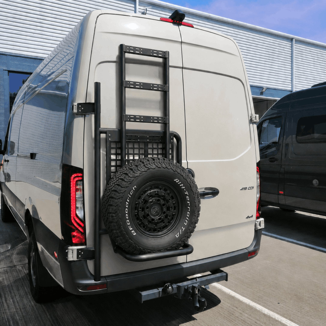 spare wheel carrier and ladder man tge crafter